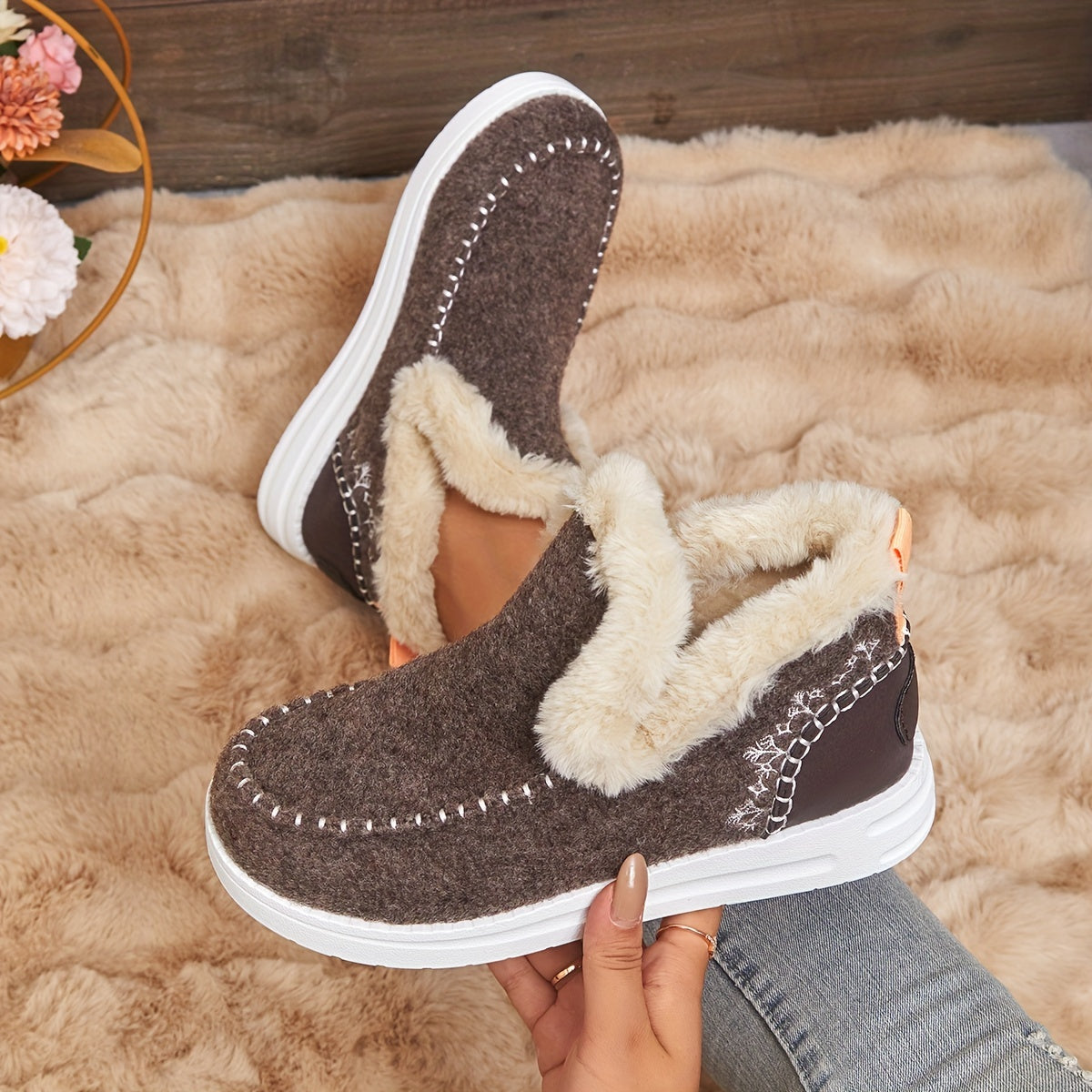 Dora | Chaussons Confortables Doublés En Peluche