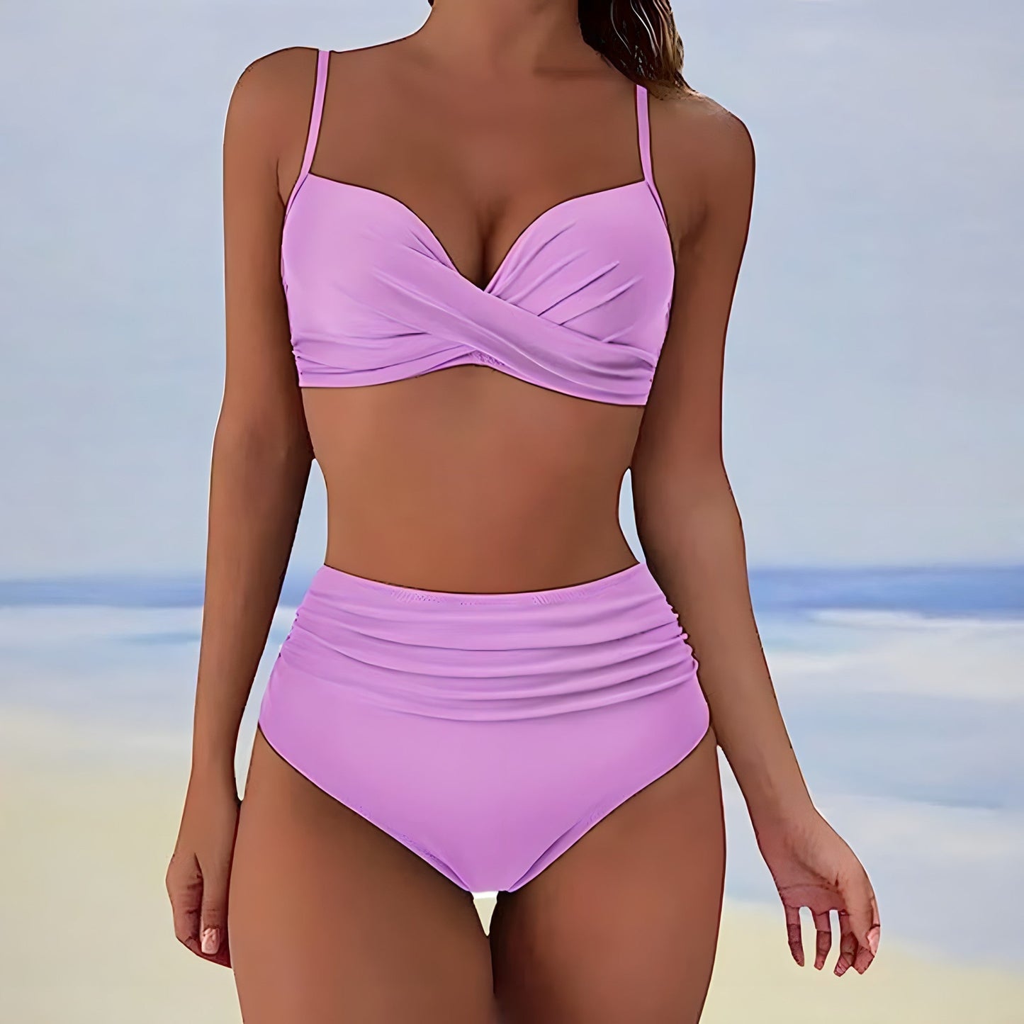 Aveline - Bikini Taille Haute Élégant