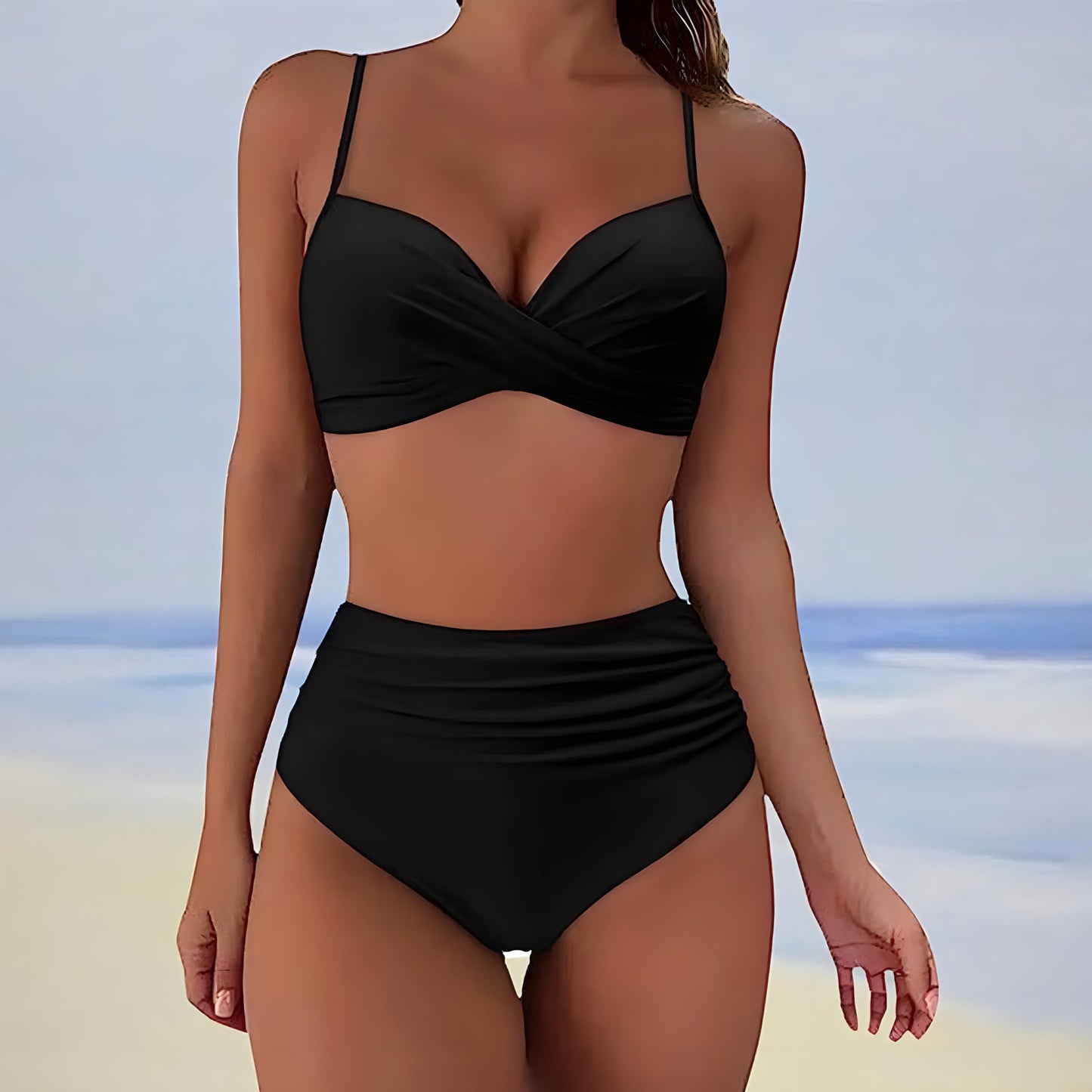 Aveline - Bikini Taille Haute Élégant