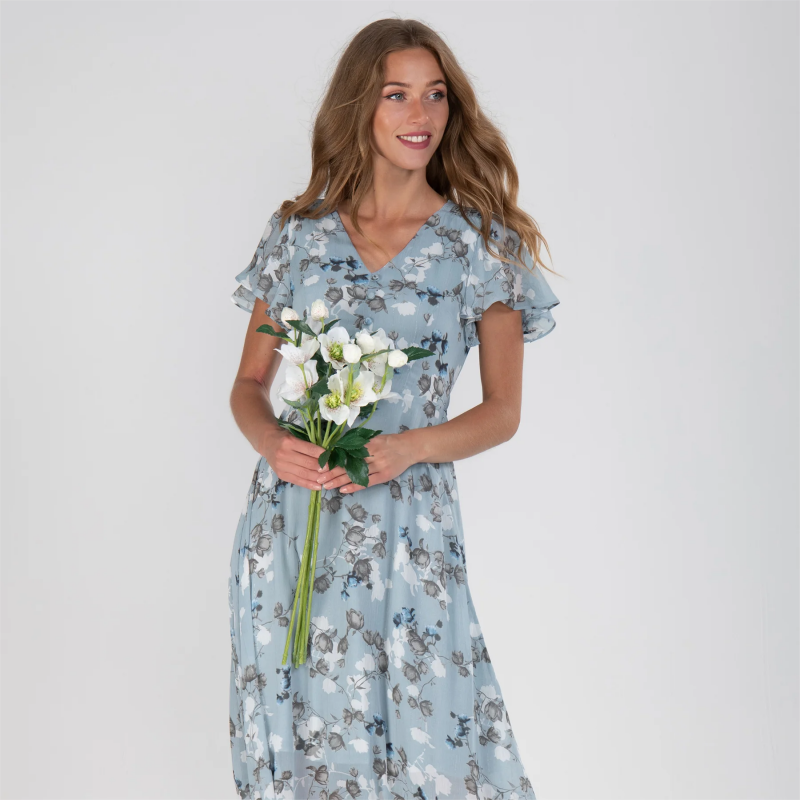 Elaria - Robe Longue à Imprimé Floral