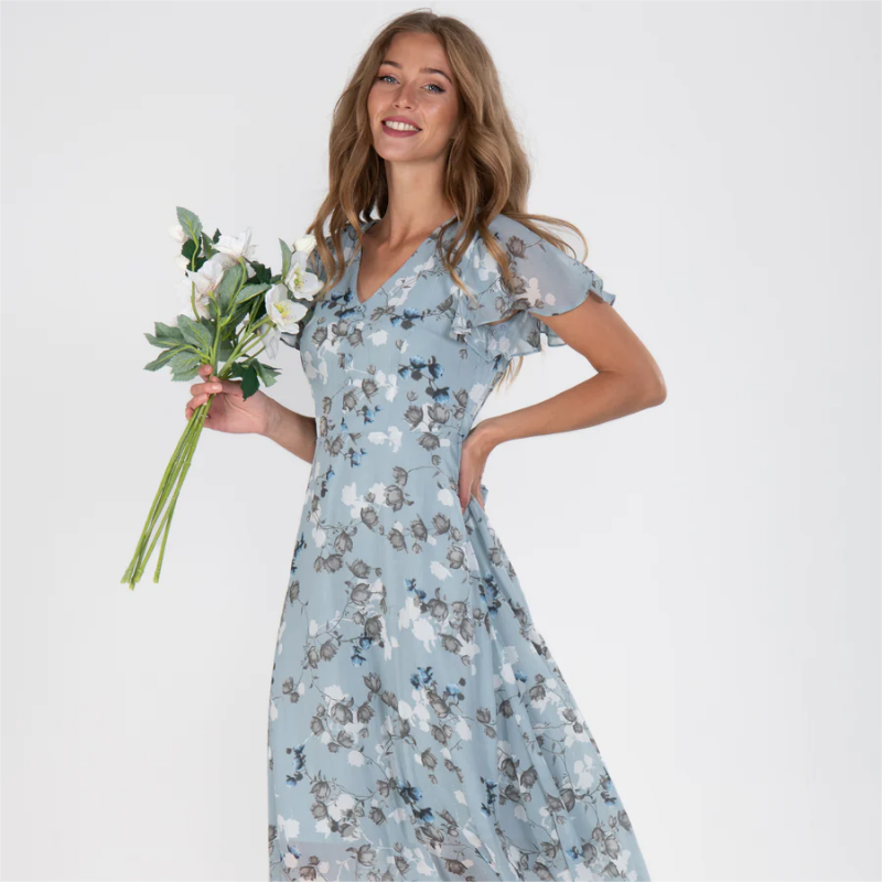 Elaria - Robe Longue à Imprimé Floral