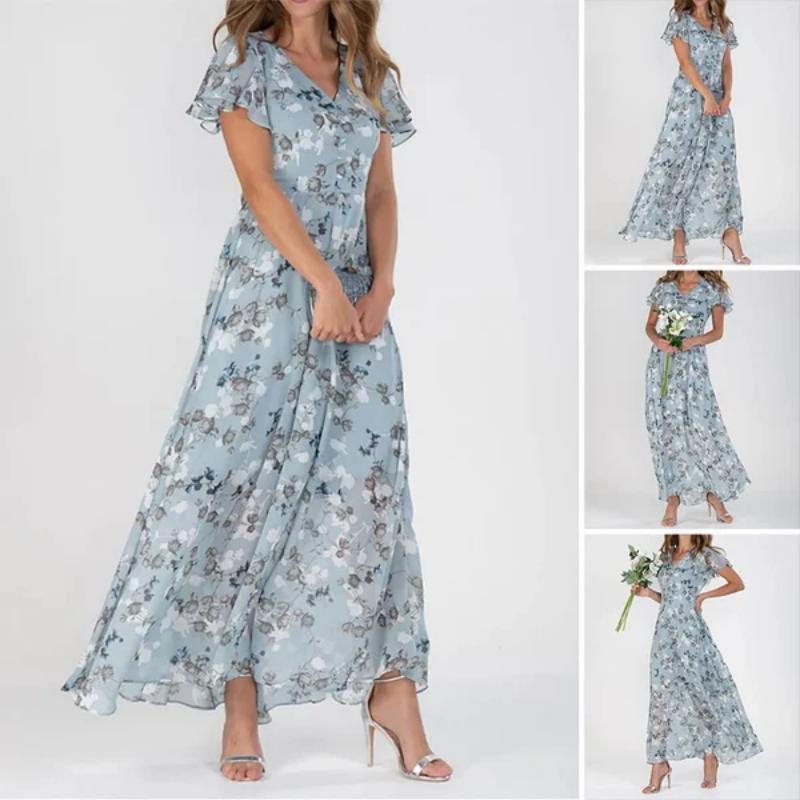 Elaria - Robe Longue à Imprimé Floral