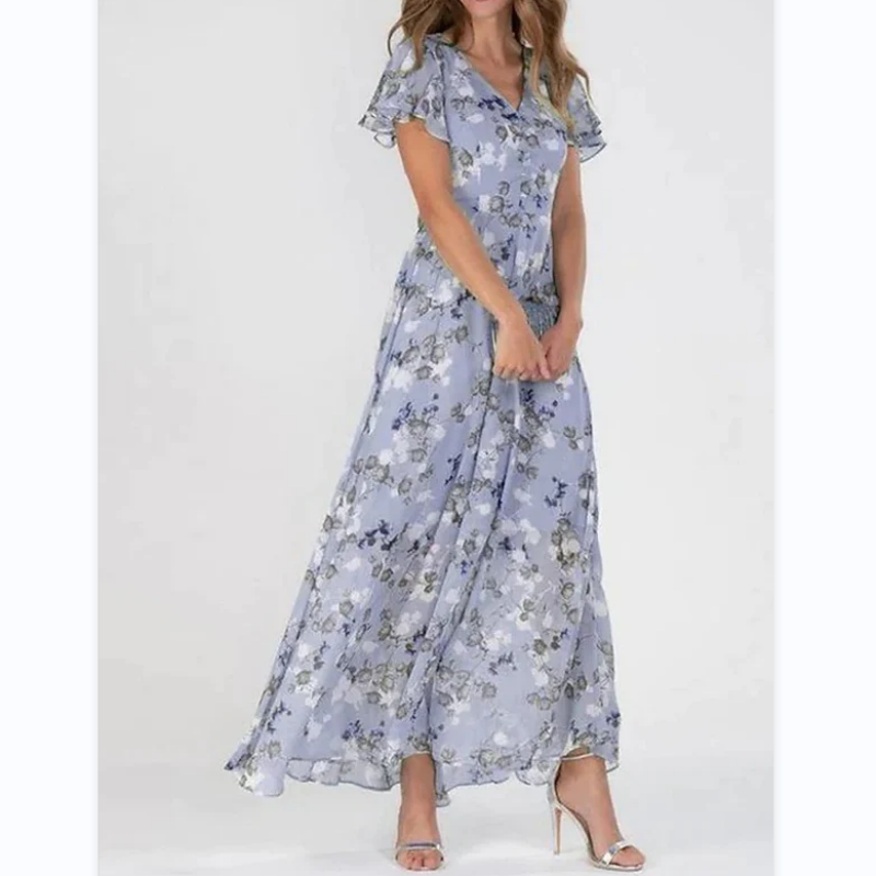 Elaria - Robe Longue à Imprimé Floral