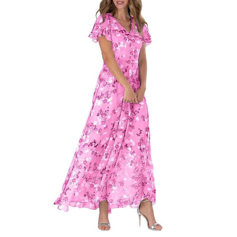 Elaria - Robe Longue à Imprimé Floral