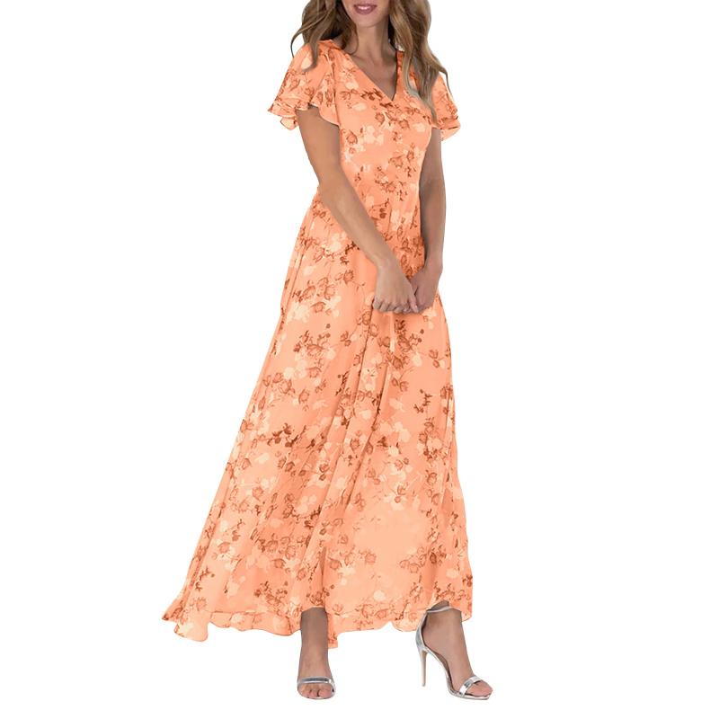 Elaria - Robe Longue à Imprimé Floral