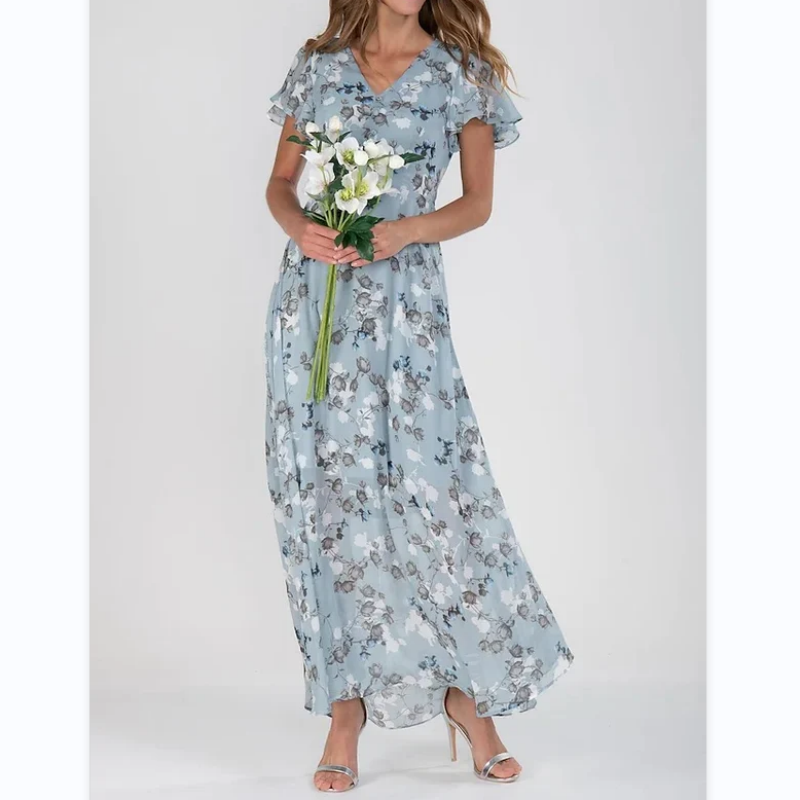 Elaria - Robe Longue à Imprimé Floral