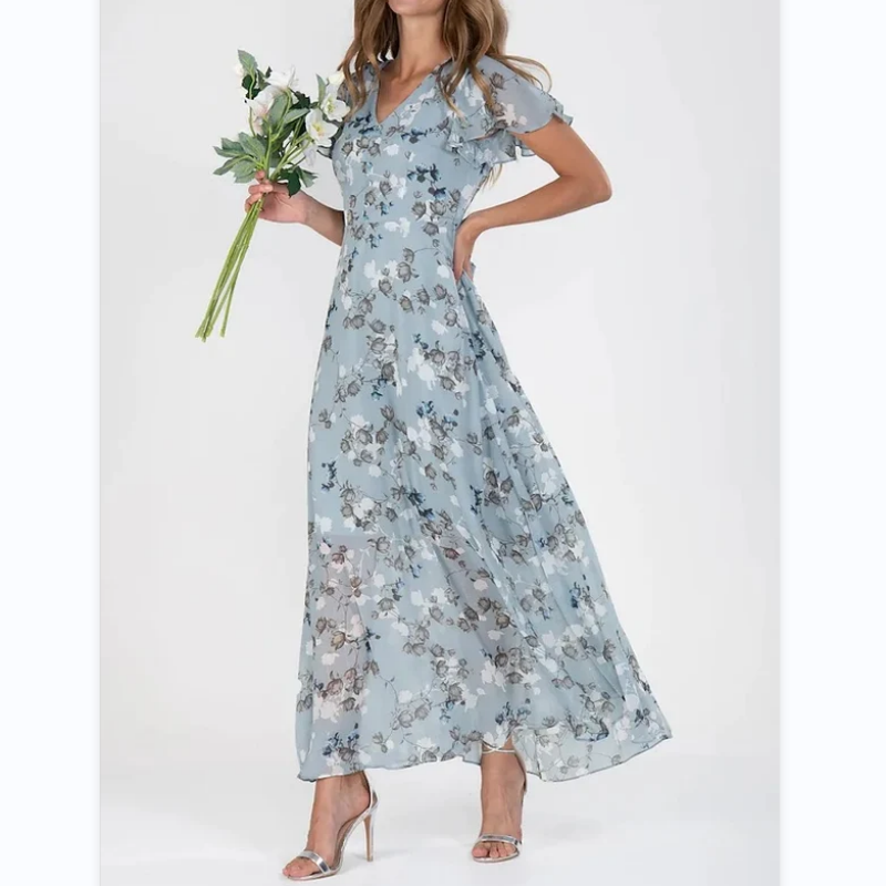 Elaria - Robe Longue à Imprimé Floral