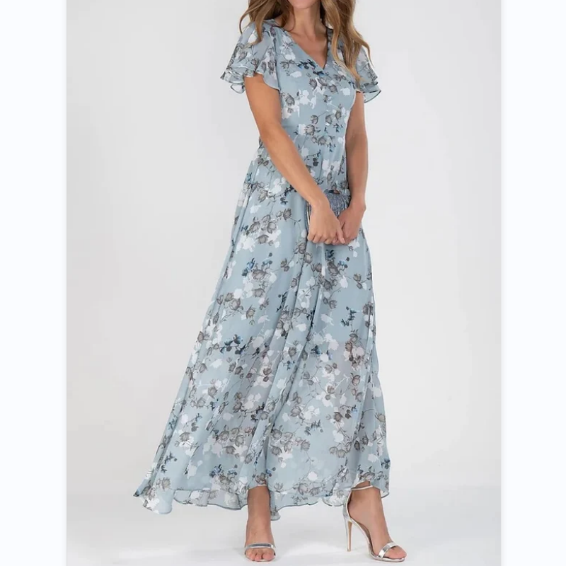 Elaria - Robe Longue à Imprimé Floral